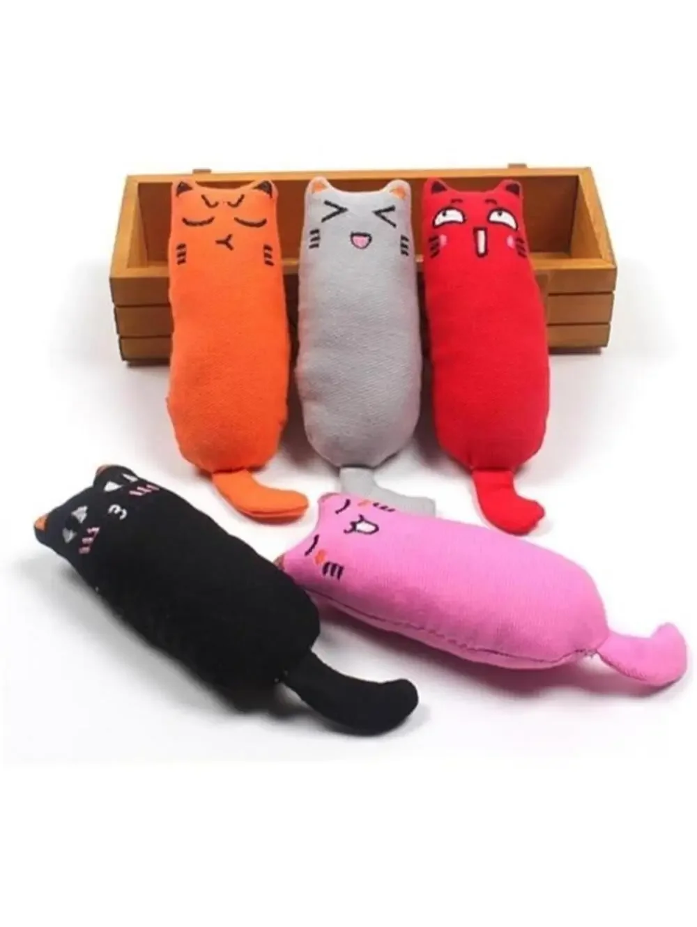 Cat Catnip Plush Toy Set 5pc, Colorful Small Bear Toy for Cats, New